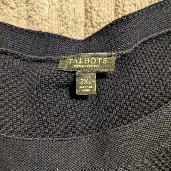 Talbots Pink Striped Navy Blue 3/4 Sleeve‎ Knit Top Tunic 2X Petite - Picture 5 of 5